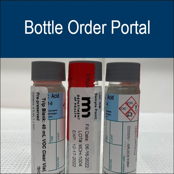 Bottle Order Portal banner, with vials