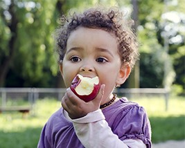 A child eating an apple