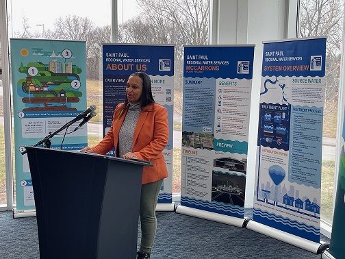 Minnesota Department of Health Commissioner Brooke Cunningham at press conference for the 50th anniversary of the federal Safe Drinking Water Act