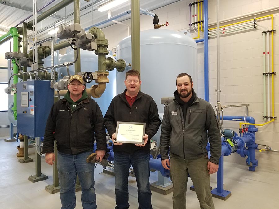 Randall water treatment plant and employees with EPA award