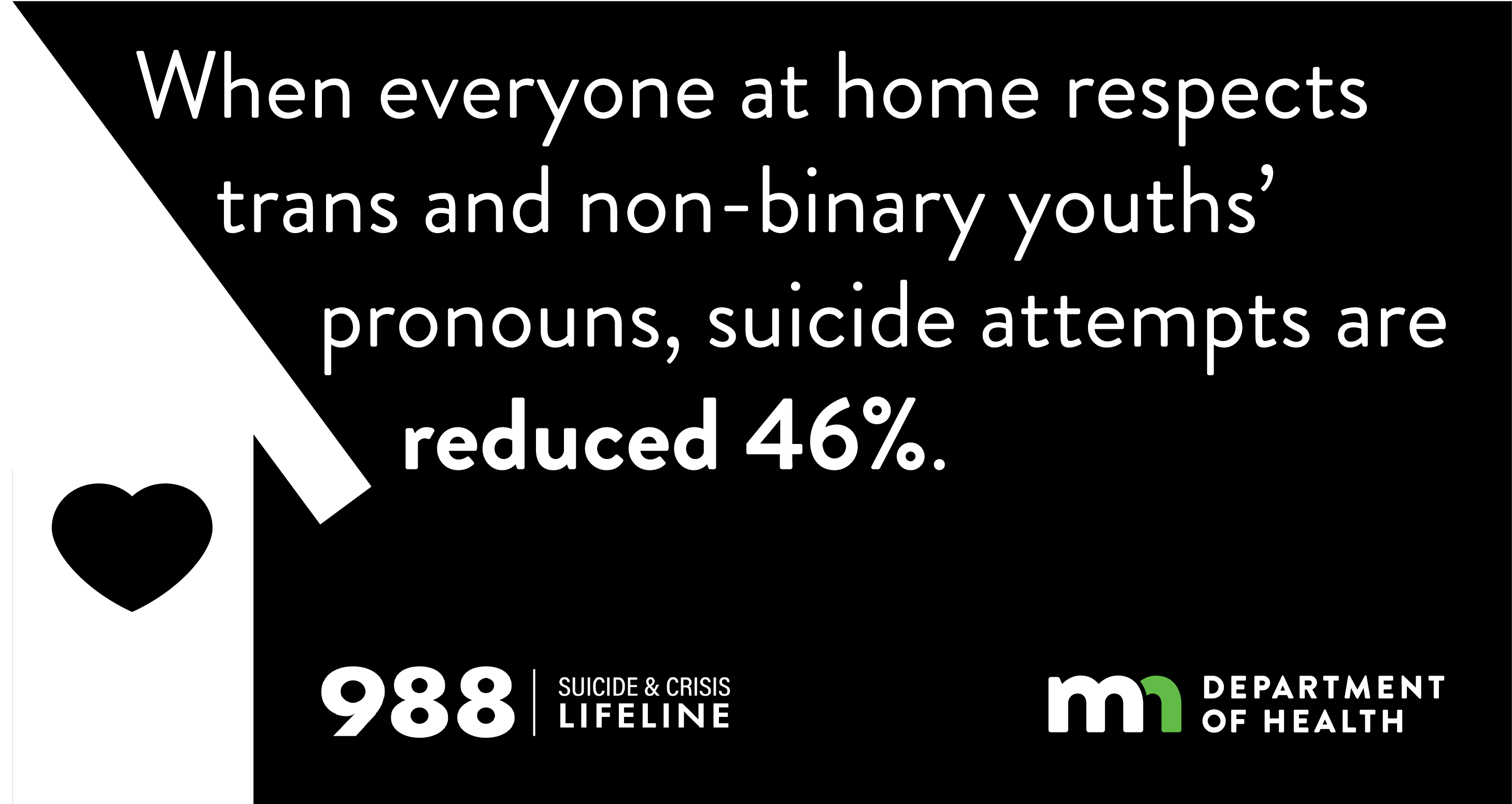 when everyone at home respects trans and nonbinary youth pronouns suicide attempts are reduced forty-six percent