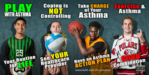 Horiztonal image of asthma sports poster