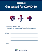 Get tested for COVID-19 fillable poster for school settings.