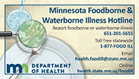 Foodborne Illness Hotline Card