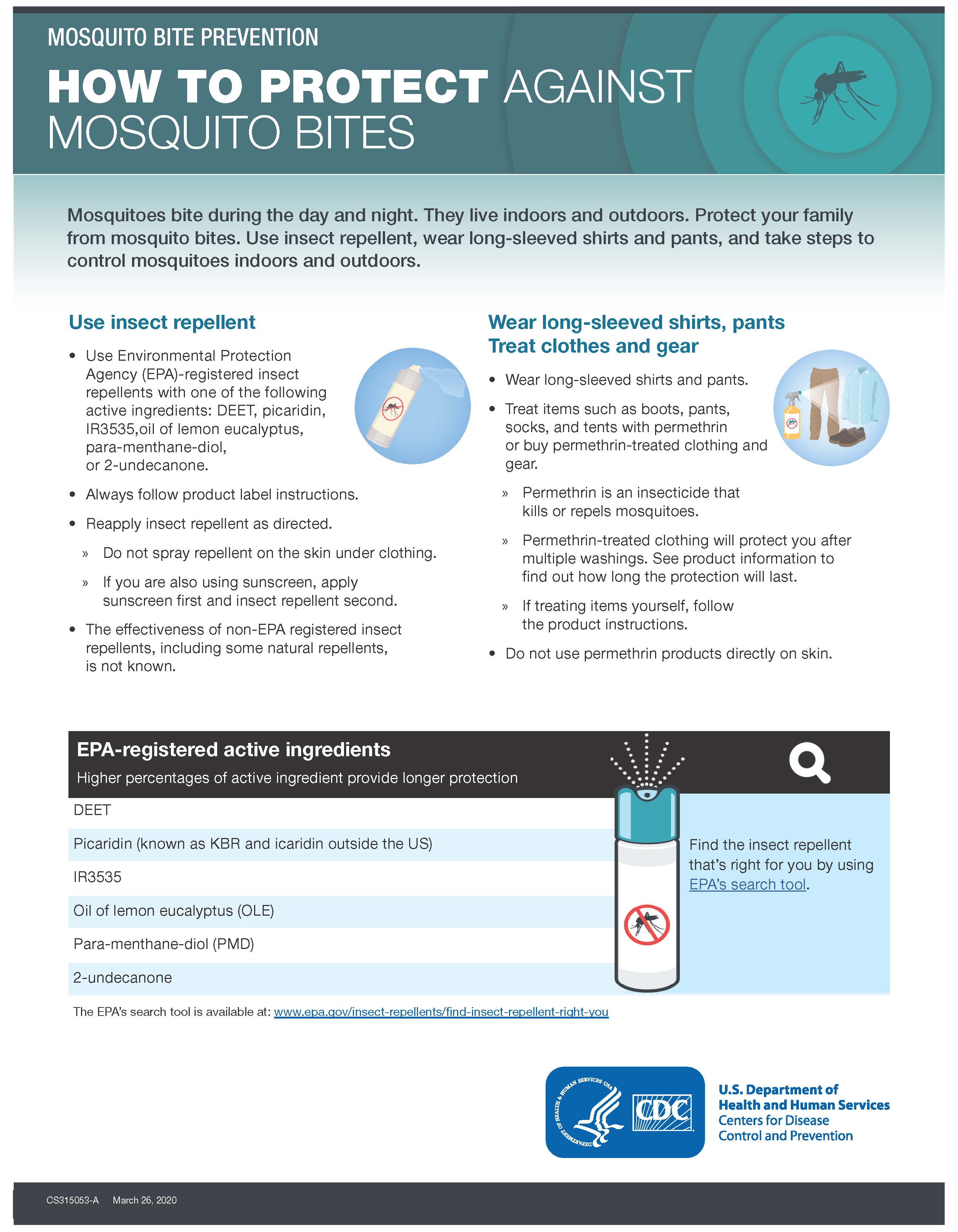 Mosquito bite prevention poster