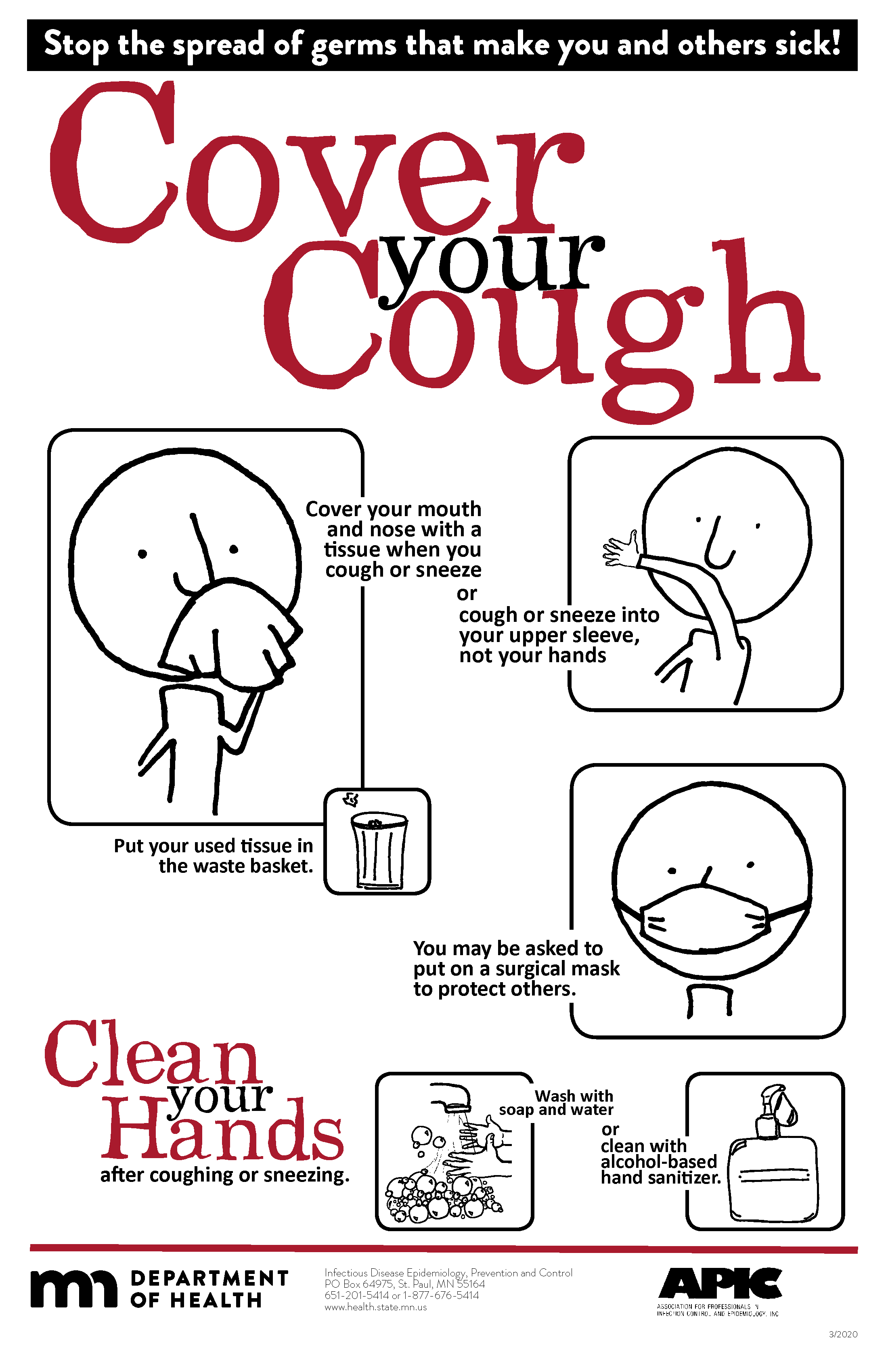 image of red cover your cough poster