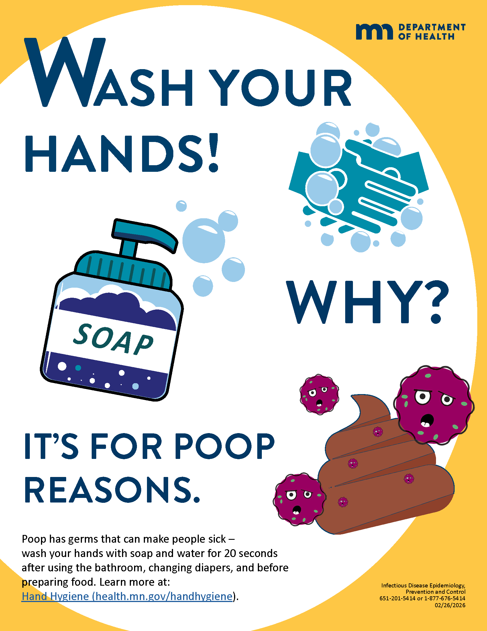 Image of Wash Your Hands! Why? It is for poop reasons Poster.