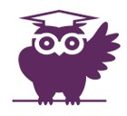 Owl with graduation cap and glasses.