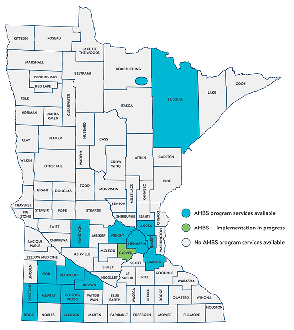 counties map of AHBS services